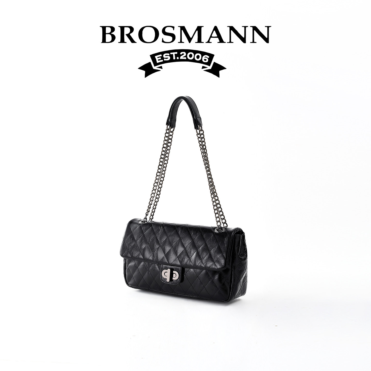 宝舒曼新款牛皮女士斜挎包大牌通勤大容量腋下包轻奢真皮链条包女,淘宝优惠券,粉丝福利购,淘宝优惠卷