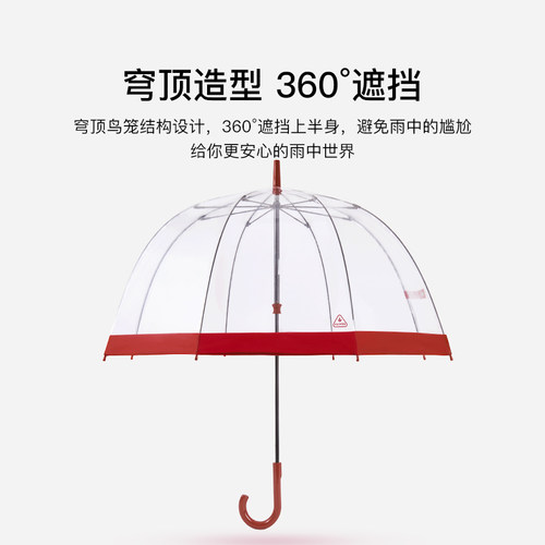 富尔顿【英国王室御用】鸟笼伞透明雨伞长柄伞女士晴雨两用女伞 - 图0