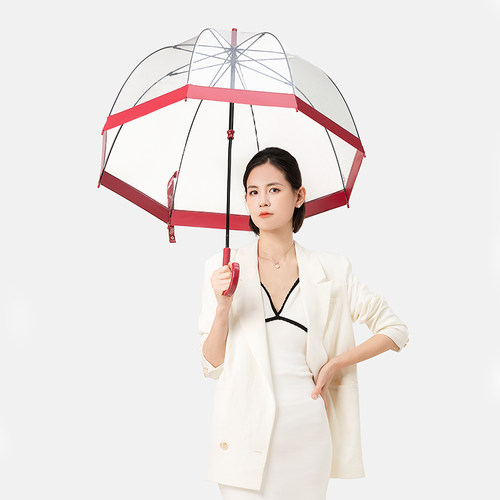 富尔顿【英国王室御用】鸟笼伞透明雨伞长柄伞女士晴雨两用女伞 - 图3