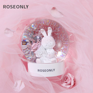 ROSEONLY诺誓独角兽水晶球玻璃球摆件送女友爱人生日节日礼物