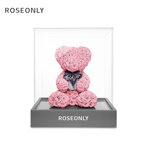 ROSEONLY诺誓高级定制永生花玫瑰熊送女友爱人生日情人节礼物 - 图2