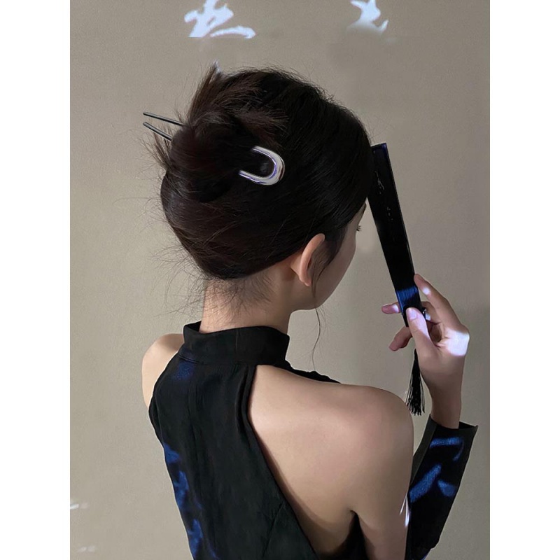 黑暗荣耀朴妍珍同款U形发夹盘发神器金属古风簪子头饰新中式发簪