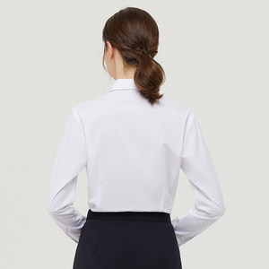 雅戈尔秋季新品女士长袖衬衫商务免烫纯白上班工作服衬衣2676