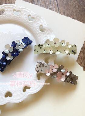 日韩风醋酸花朵小众气质发夹