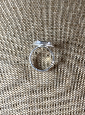 女士 青花瓷戒指 老瓷片 925银 手工饰品 简约流行 白字 古瓷首饰