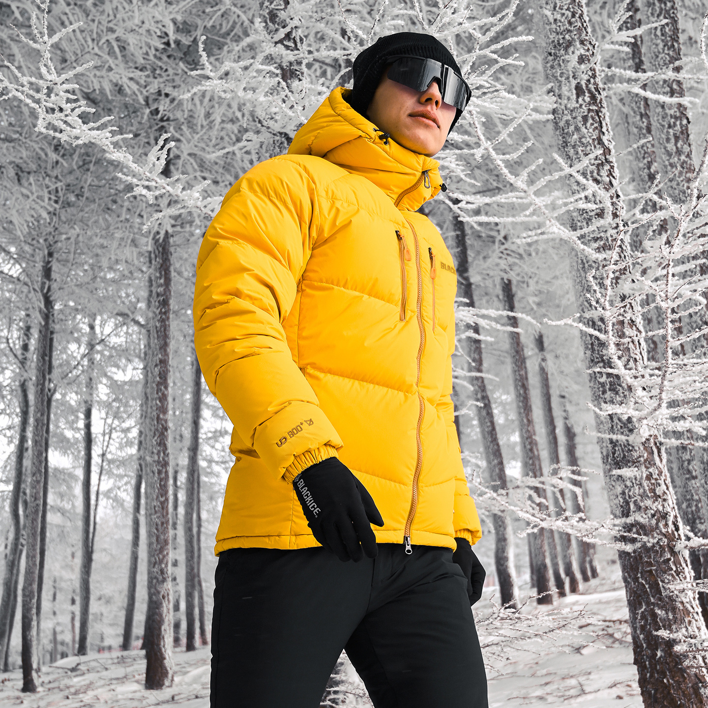 25款黑冰羽绒服F8528加厚冬季保暖羽绒衣拒水鹅绒800蓬极寒防水 - 图0