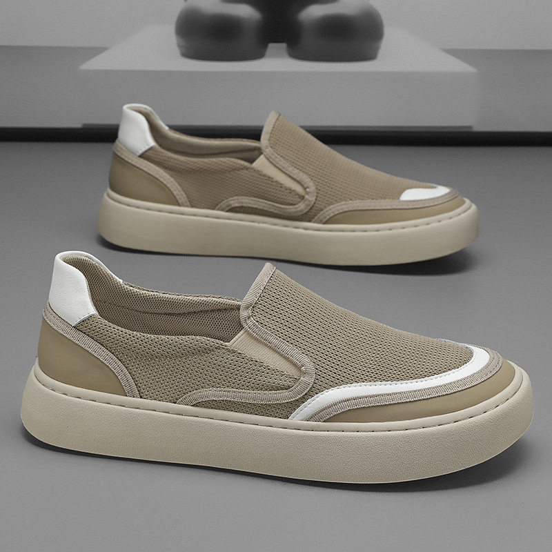 香港潮牌男鞋夏季透气帆布鞋男潮搭社会网红懒人休闲鞋乐福鞋厚底,淘宝优惠券,粉丝福利购,淘宝优惠卷