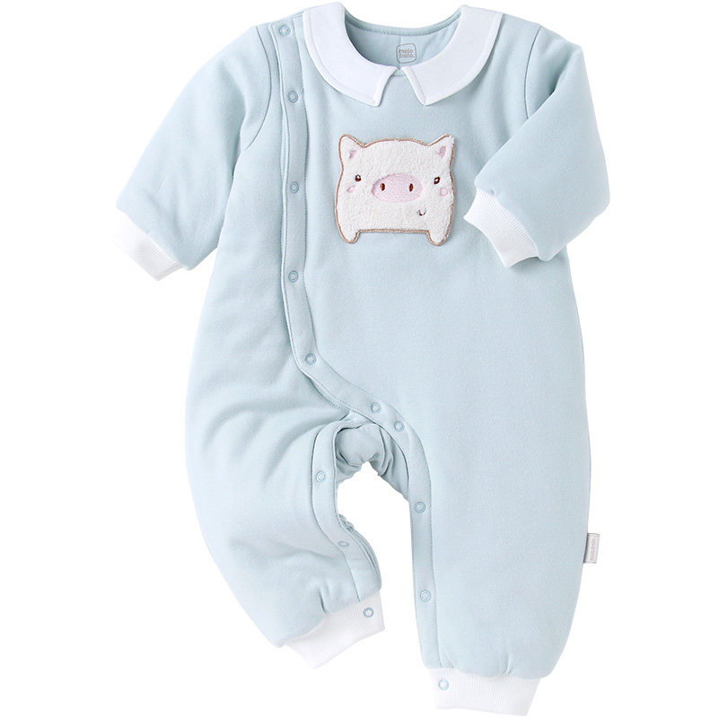 初生婴儿秋冬季纯棉 爱笔笔母婴连身衣/爬服/哈衣