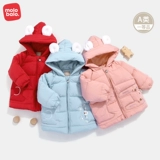 Детский бархатный удерживающий тепло длинный пуховик подходит для мужчин и женщин для девочек для выхода на улицу, утиный пух, средней длины