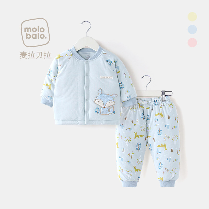 秋冬套装加厚夹棉衣服秋衣裤棉服 爱笔笔母婴内衣套装