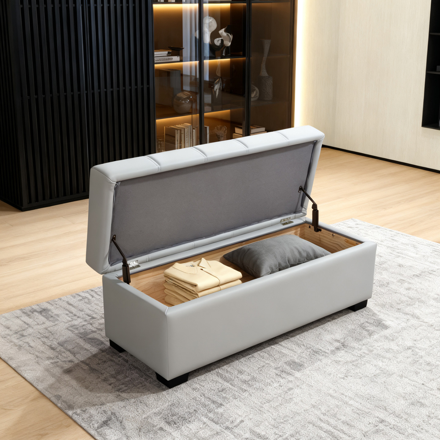 劳伦斯储物入户换鞋凳脚踏凳实木搁脚沙发凳真皮家用长条凳床尾凳,淘宝优惠券,粉丝福利购,淘宝优惠卷