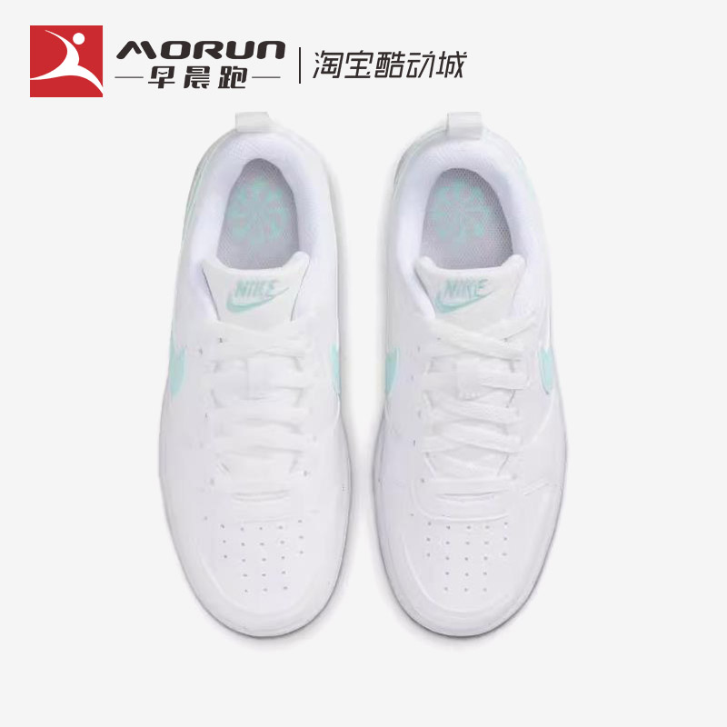 Nike/耐克 Court Borough Low 2 白绿GS复古休闲板鞋女DV5456-102 - 图1