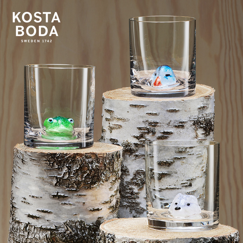 kosta boda立体动物水杯瑞典创意礼物NEWFRIENDS酒杯水晶杯玻璃杯 - 图1