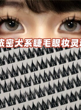 100簇犬系大容量免胶假睫毛懒人漫画小奶犬浓密自然新手仿真分段