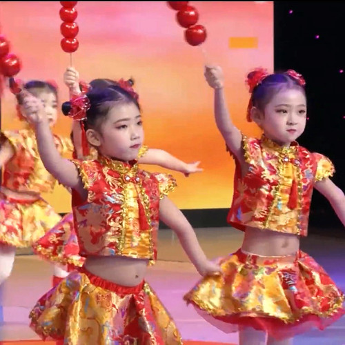 六一儿童冰糖葫芦表演服新年春节喜庆开门红幼儿中国结舞蹈演出服 - 图2