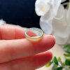 Natural jadeite ring clear water blue light yellow double color fresh
