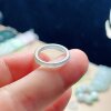 Natural jadeite ice ring clear water yellow and green double color