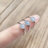 Natural jadeite ice egg ring sky blue ring