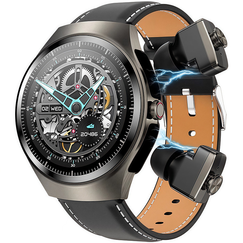 2025全新设计隐藏式耳机智能手表带内存蓝牙通话健康户外运动手环 - 图1