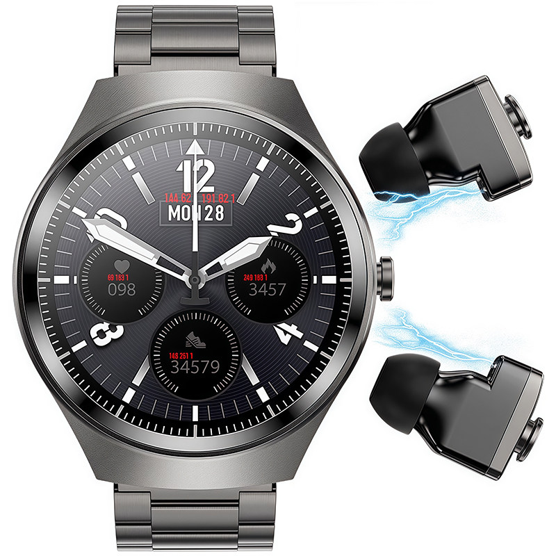 2025全新设计隐藏式耳机智能手表带内存蓝牙通话健康户外运动手环 - 图3