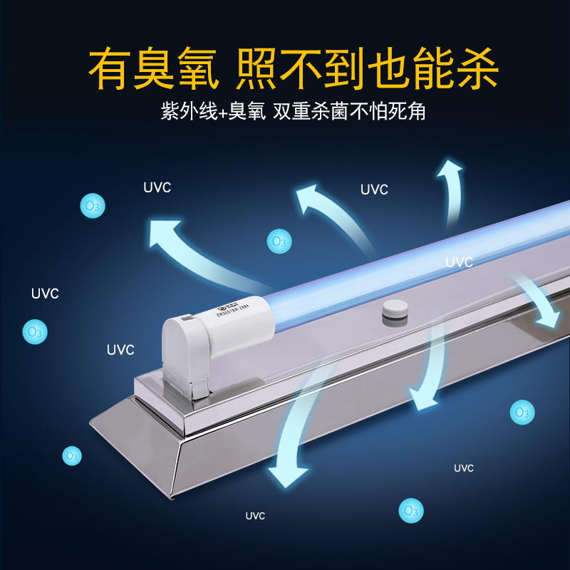 雪莱特紫外线消毒灯商用杀菌灯灭菌幼儿园诊所医院不锈钢斜边支架 - 图1