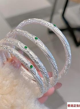 哪吒闹海纯银手镯简约百搭时尚