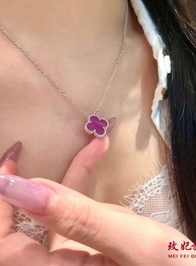 四叶草纯银项链女个性简约百搭