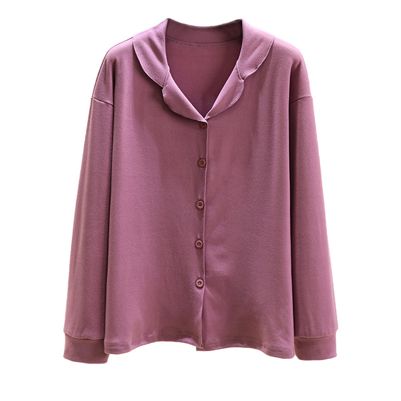 德绒保暖翻领上衣女冬季加厚长袖开衫加绒发热睡衣上装纯色外套,淘宝优惠券,粉丝福利购,淘宝优惠卷