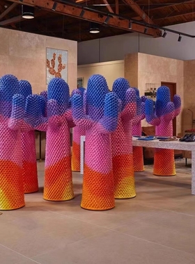 Gufram别墅客厅仙人掌植物摆件