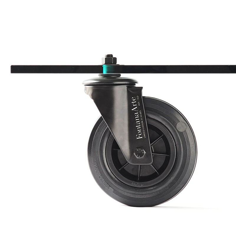 意大利FontanaArte Tavolo Con Ruote by Gae 玻璃转轮茶几收纳 - 图2