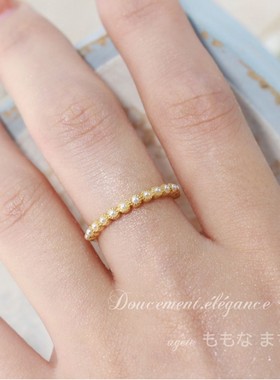 工厂直销直播供货ins风轻奢简约珍珠多钻百搭戒指手饰女