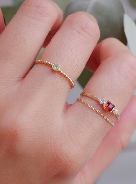 热卖2025新款轻奢 麻花公主方戒指女婚戒环ins简约冷淡风指环