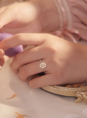 法式复古高仿天然珍珠戒指女夏小众设计镂空花环纯银极细叠戴指环