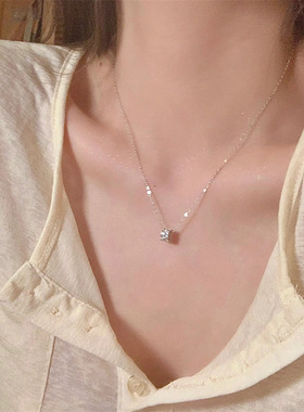 显气质高级感闪钻小蛮腰钛钢项链