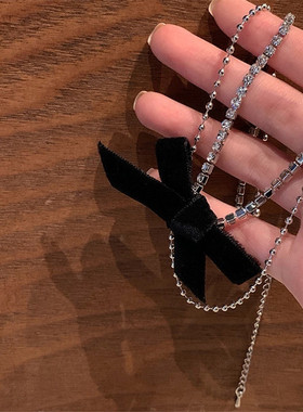 适合年会戴的项链~女丝绒蝴蝶结