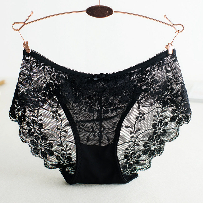 日单 出口日本蕾丝面料无痕低腰内裤女感诱惑棉裆网纱三角短裤,淘宝优惠券,粉丝福利购,淘宝优惠卷