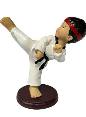 创意跆拳道雕塑武术馆树脂工艺品