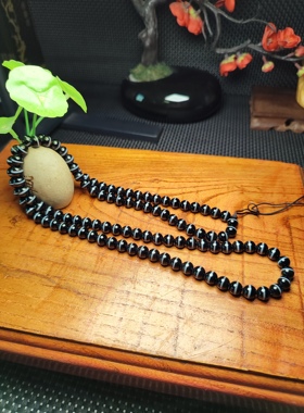 意境森林线，保真天然玛瑙，8毫米珠一线药师项链，108颗佛珠项链