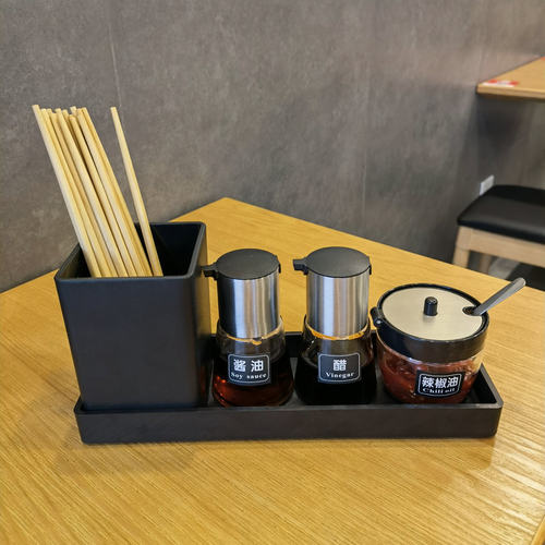 酱油醋瓶饭店用小辣子醋壶套装玻璃调味罐餐饮餐厅用商用面馆用 - 图1