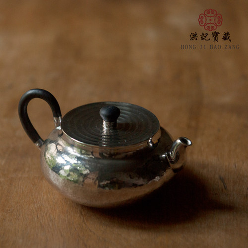 9999纯银泡茶壶银壶 纯手工银壶 旋纹盖锤纹 高工银壶 洪记宝藏 - 图2