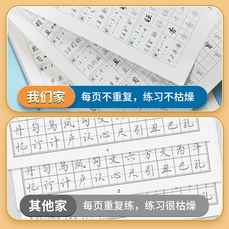 行书练字帖成人中学生初学者入门行楷练习描红硬笔常用字练字帖 - 图3