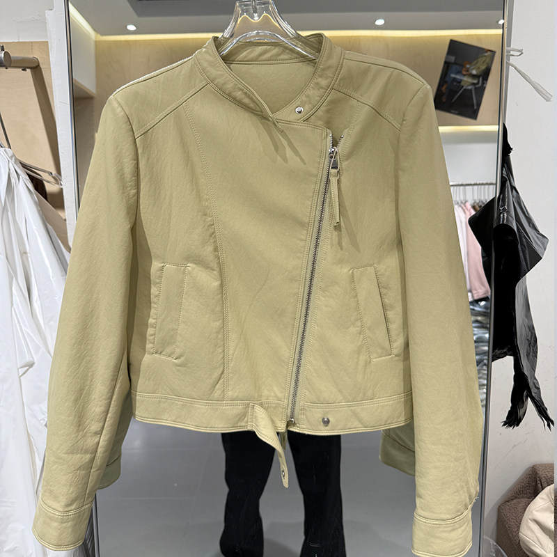 一点点9518机车服高级感立领皮衣外套女短款修身拉链PU皮夹克春秋