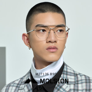 陌森眼镜框近视光学镜架男女配度数多边形不规则可配防蓝光MJ7136