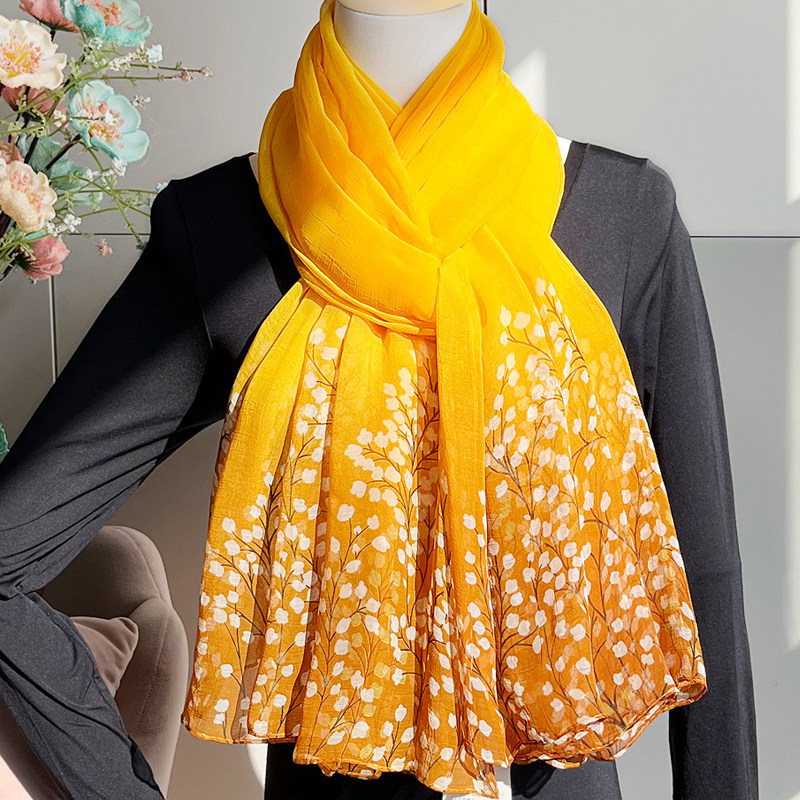 杭州丝巾女冬季长款雪纺围巾春秋韩版百搭沙巾印花披肩防晒沙滩巾,淘宝优惠券,粉丝福利购,淘宝优惠卷