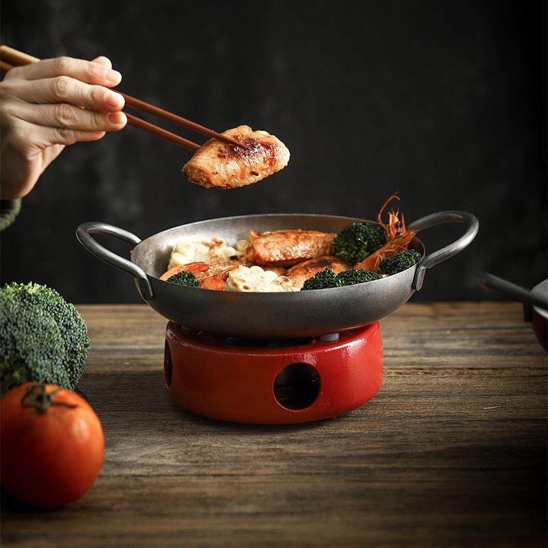 喜家德春笋鲜蔬锅专用酒精加热炉创意复古红色铝合金加热底座,淘宝优惠券,粉丝福利购,淘宝优惠卷