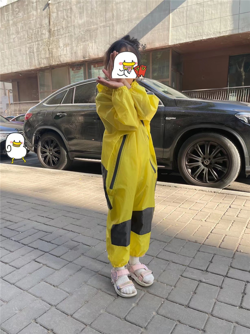 外贸儿童连体雨衣滑雪服爬爬服防水防晒戏水服沙滩服画画漂流滑水 - 图0