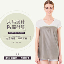 Radiation-proof clothes for pregnant women to work computer pregnant with a hidden apron in the belly of the pregnancy and bellwee in the belly