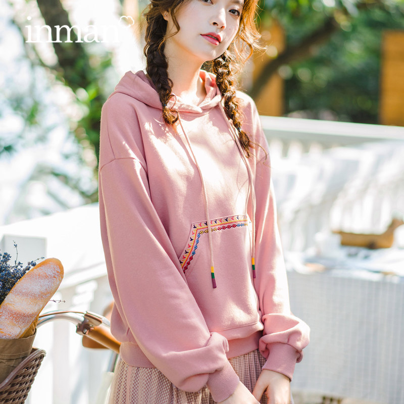 茵曼短款宽松韩版秋装2020年卫衣 茵曼田田极客卫衣/绒衫