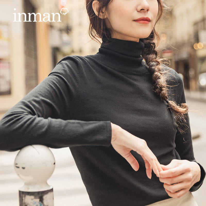 茵曼旗舰店高领打底衫2020秋冬毛衣 茵曼田田极客毛针织衫