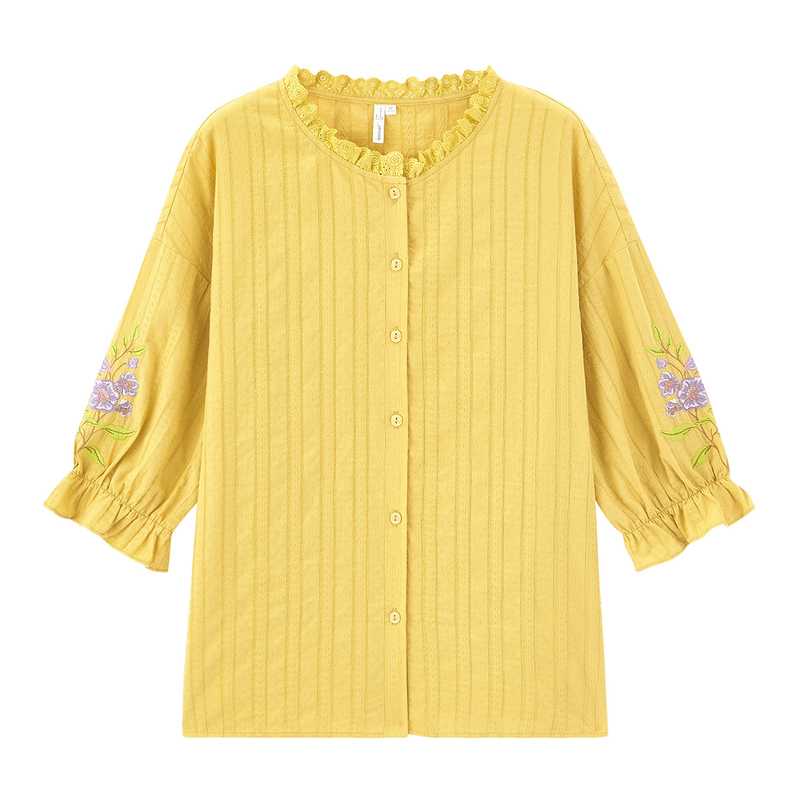 茵曼纯棉衬衫女洋气全棉2020衬衣 茵曼田田极客衬衫